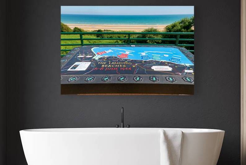 Map showing landing beaches in Normandy France during World War by Marco Brivio