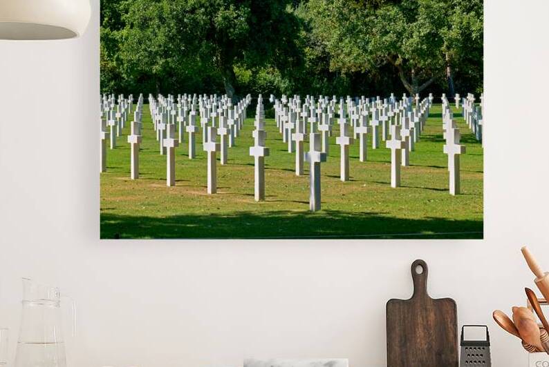 Grave markers at Normandy American Cemetery in Colleville sur Me by Marco Brivio