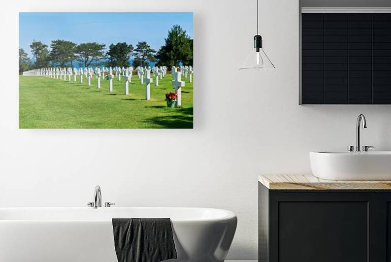 Grave markers at Normandy American Cemetery in Colleville sur Me by Marco Brivio