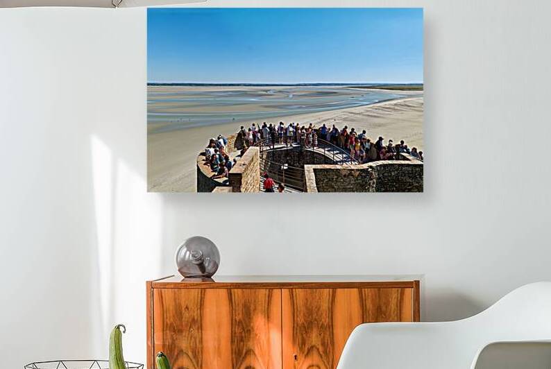 View of Mont Saint Michel during low tide in Normandy France by Marco Brivio