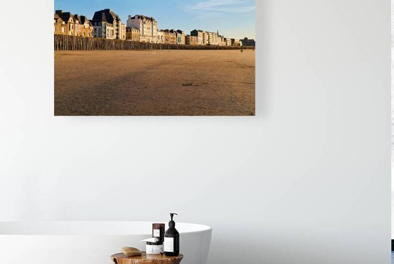 Grand Plage du Sillon beach at dusk in Saint Malo Brittany Fra by Marco Brivio