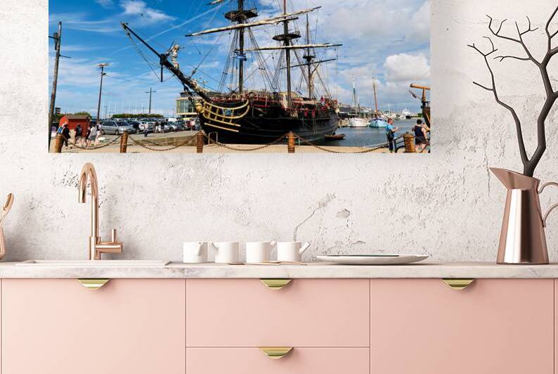 Old vessel at port in Saint Malo Brittany during sunny day by Marco Brivio