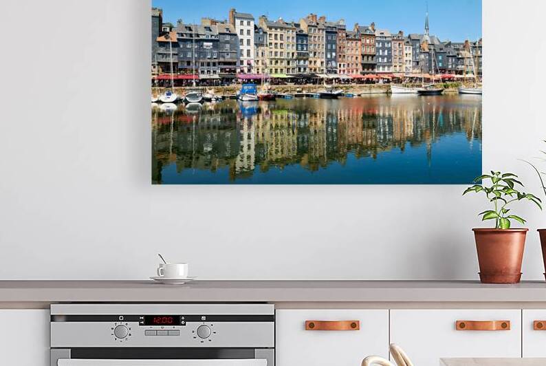 Beautiful harbour view in Honfleur Normandy France during the da by Marco Brivio