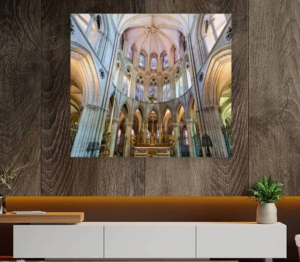 Altar view at Abbey of Saint Etienne in Caen Normandy France by Marco Brivio