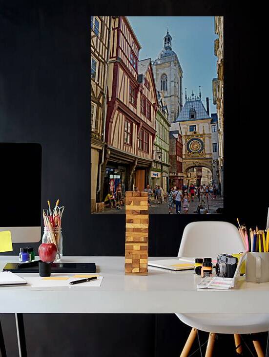 Walking in Rouen near Le Gros Horloge clock in Normandy France by Marco Brivio