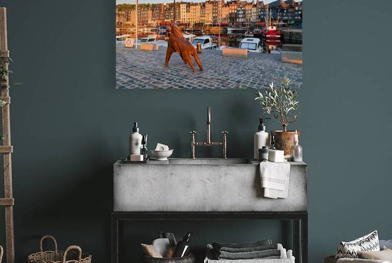 Sunrise at the harbour in Honfleur Normandy France by Marco Brivio