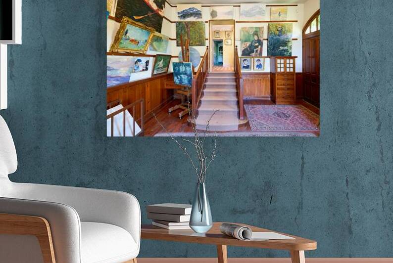 Visitors enjoy Monets house and paintings in Giverny Normandy F by Marco Brivio