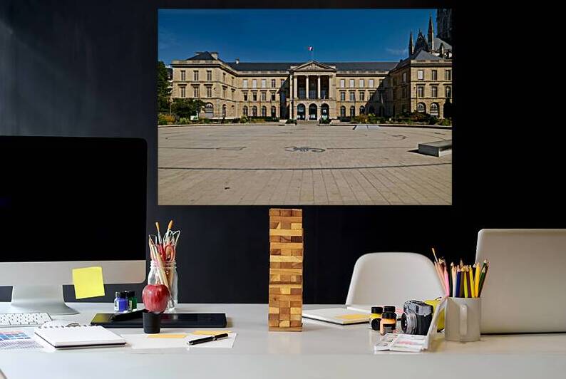 Rouen Town Hall in Normandy with clear blue sky by Marco Brivio