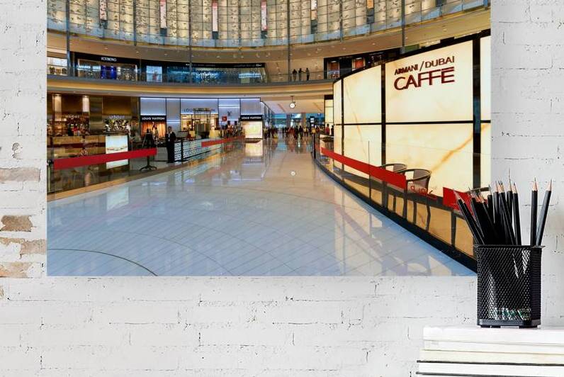 Luxury shopping mall in Dubai with cafes and high end stores by Marco Brivio