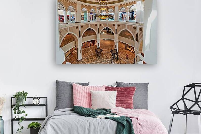 Explore grand shopping mall interior in Dubai with multiple leve by Marco Brivio