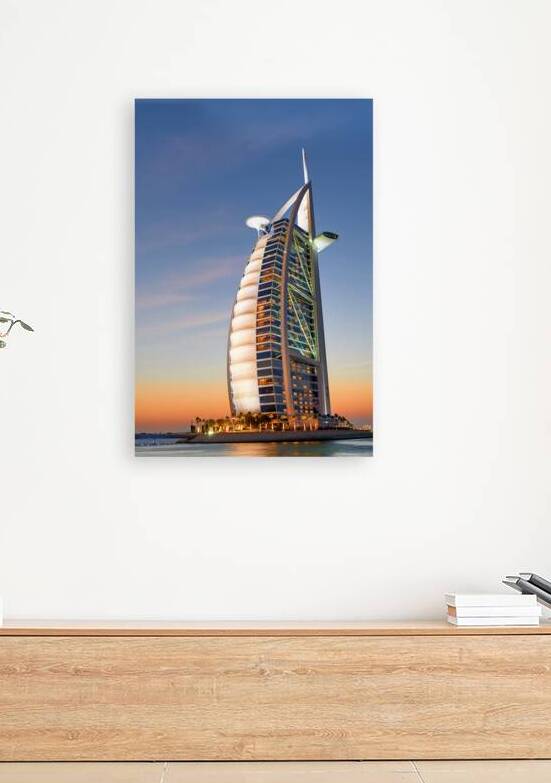 Burj Al Arab hotel at sunset in Dubai UAE with beautiful sky by Marco Brivio