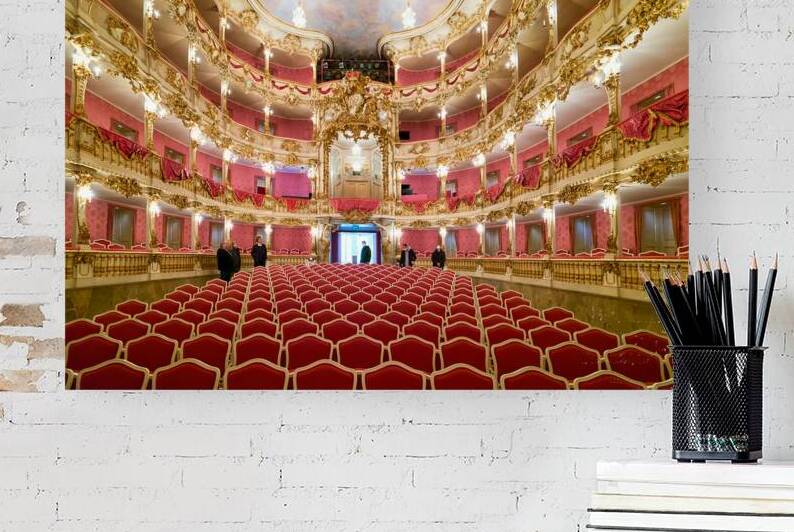 Cuvilliés Theatre in Residenz Palace with empty seats in Munich by Marco Brivio