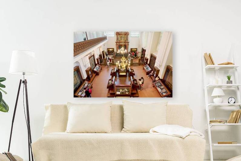 People explore a grand museum or synagogue with historical exhib by Marco Brivio