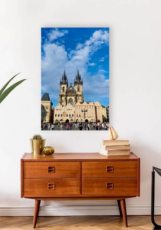 Crowded Old Town Square Prague featuring Týn Church. by Marco Brivio