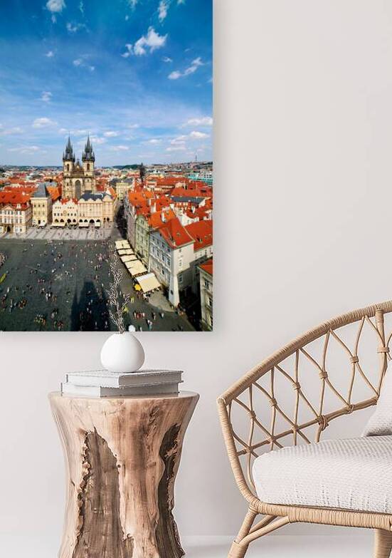 Prague Old Town Square with Tyn Church and crowds by Marco Brivio