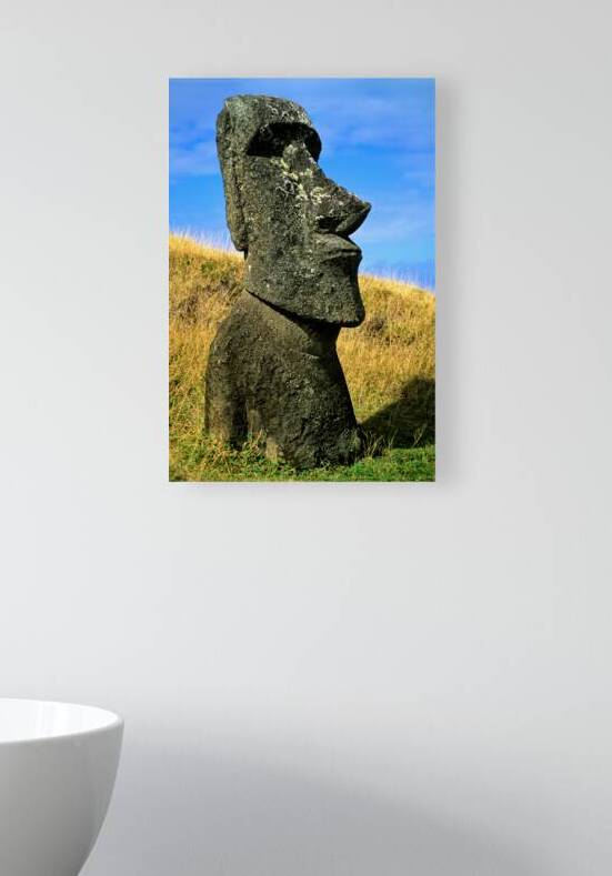 Iconic Moai statue stands tall on Easter Island. by Marco Brivio