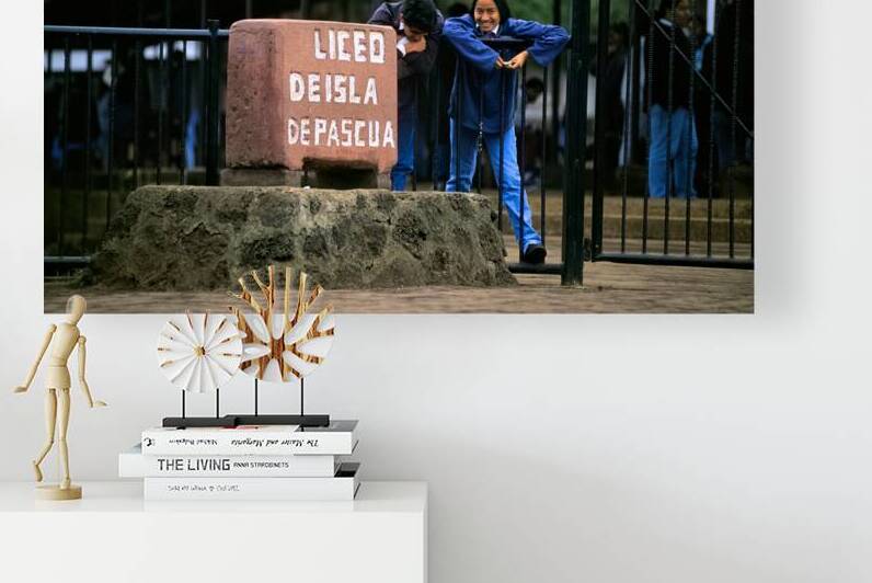 Smiling student and friend at Liceo de Isla de Pascua. by Marco Brivio