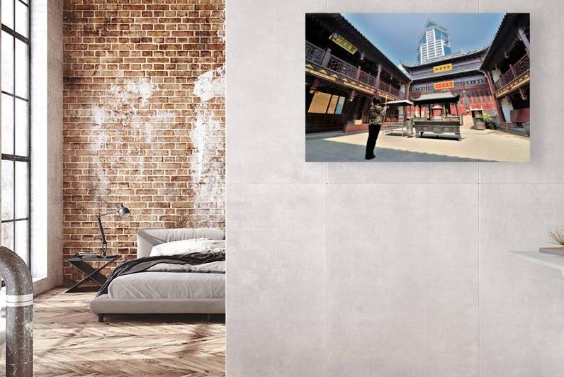 Incense offered at a Chinese temple courtyard in Shanghai by Marco Brivio