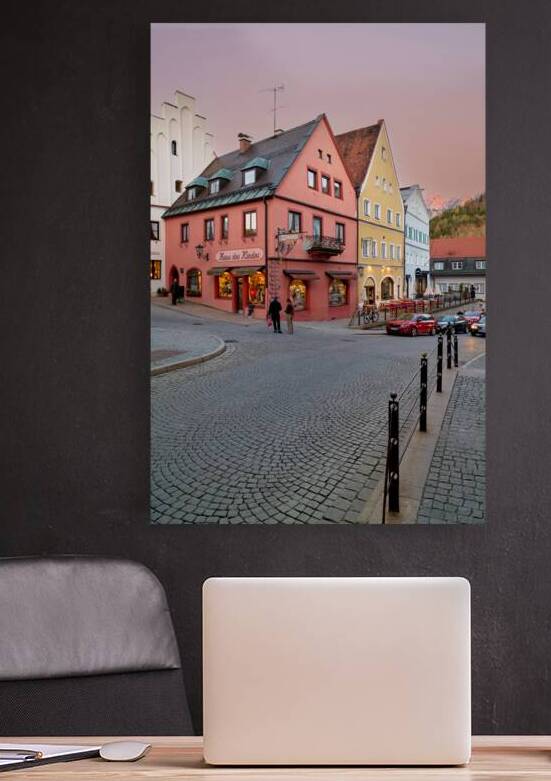 Streets of Fussen on the Romantic Road at dusk by Marco Brivio