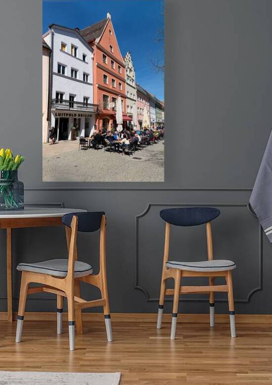 Outdoor cafes in Fussen along the Romantic Road in Germany by Marco Brivio