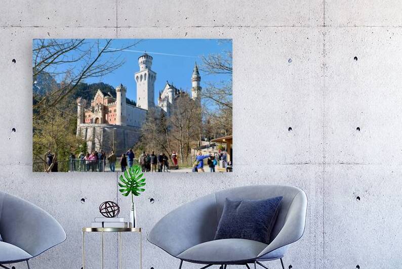 Visitors admire Neuschwanstein Castle in Bavaria by Marco Brivio