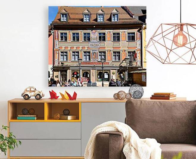 People relax at outdoor cafe in Fussen on the Romantic Road by Marco Brivio