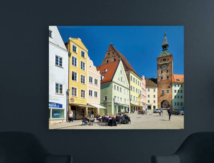 Visitors enjoy meals in Landsberg am Lech on Romantic Road in Ge by Marco Brivio