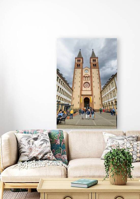 Visitors explore Wurzburger Dom Cathedral in Bavaria Germany by Marco Brivio