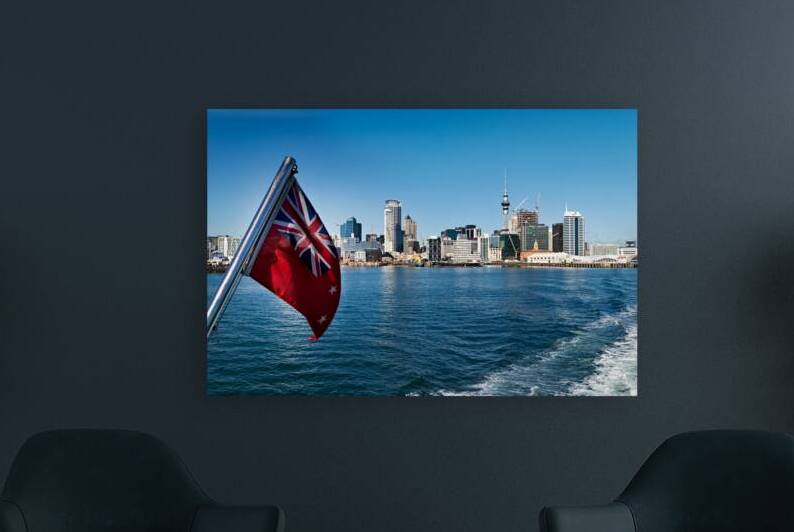 Skyline view from the ferry to Devonport in Auckland New Zealan by Marco Brivio