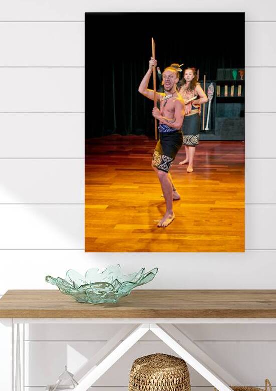 Two performers present a Maori haka dance in Auckland by Marco Brivio