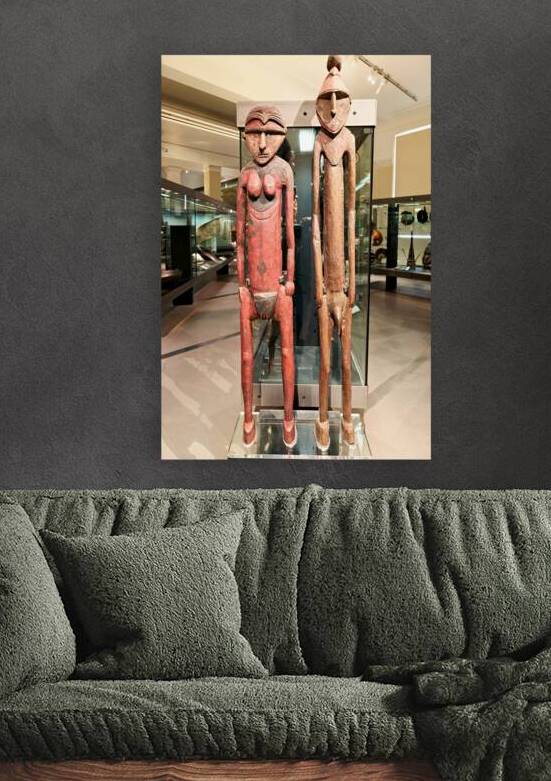 Maori carvings displayed in Auckland War Memorial Museum New Ze by Marco Brivio