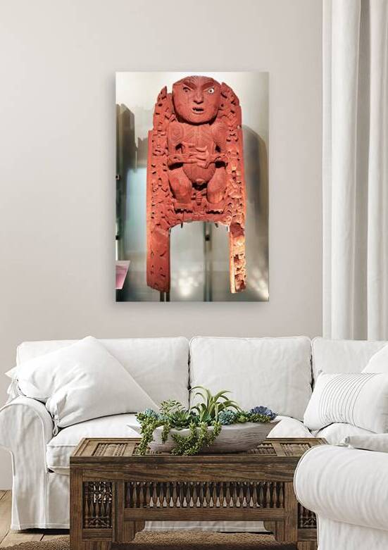 Maori carving in Auckland War Memorial Museum in New Zealand by Marco Brivio