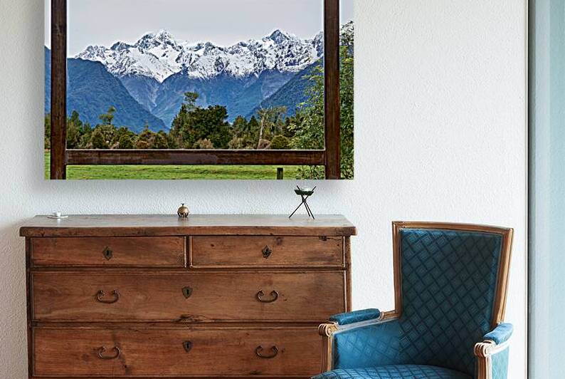 View of mount tasman and mount cook in new zealand by Marco Brivio