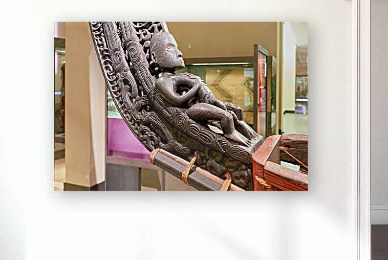 Maori carving displayed at Auckland War Memorial Museum in New Z by Marco Brivio