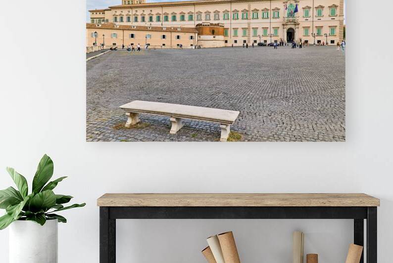 Quirinal Palace in Rome Italy with visitors in the courtyard by Marco Brivio