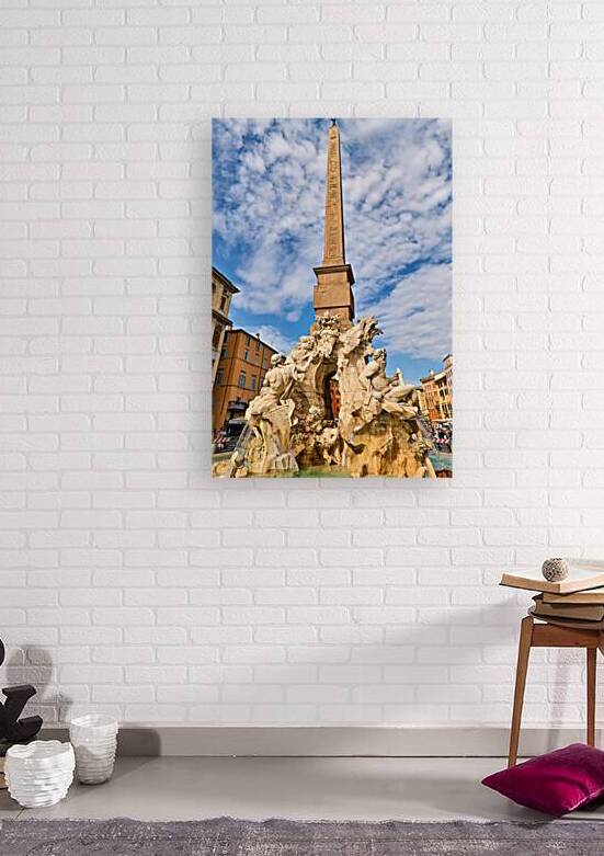 Fontana dei Quattro Fiumi in Piazza Navona in Rome Italy by Marco Brivio