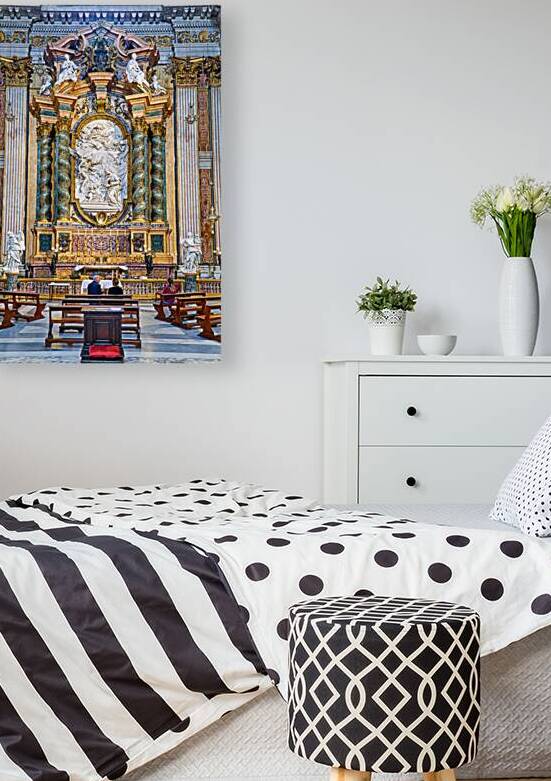 Visitors at the altar of Church of St. Ignatius of Loyola in Rom by Marco Brivio