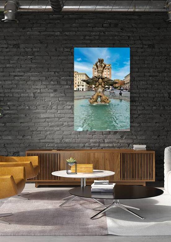 Visitors admire the Triton Fountain by Bernini in Piazza Barberi by Marco Brivio