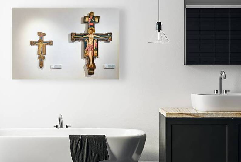 Berlinghieri and machilone crucifixes at galleria nazionale by Marco Brivio