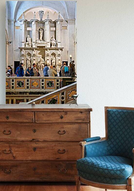 Tourists admire sculpture of Moses in San Pietro in Vincoli in R by Marco Brivio