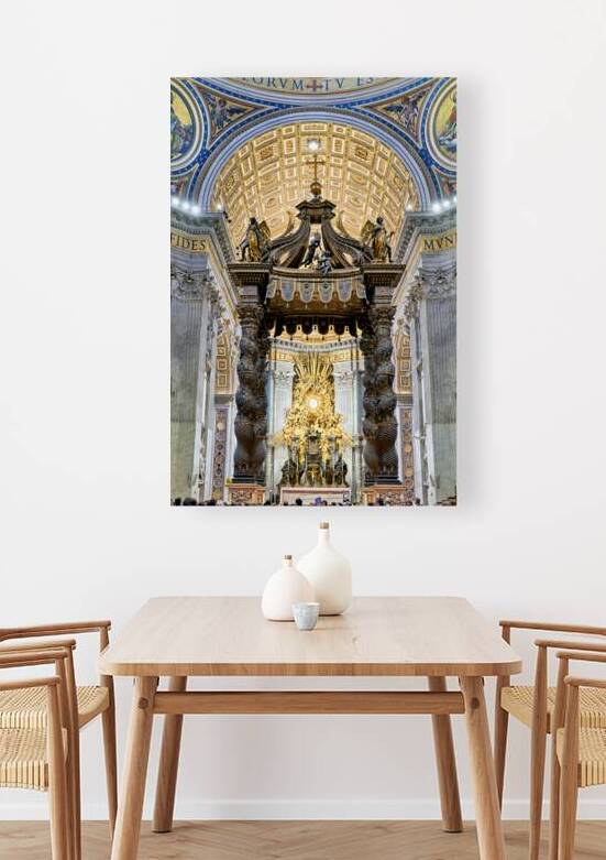 Visiting the altar with Berninis baldacchino in St. Peters Bas by Marco Brivio