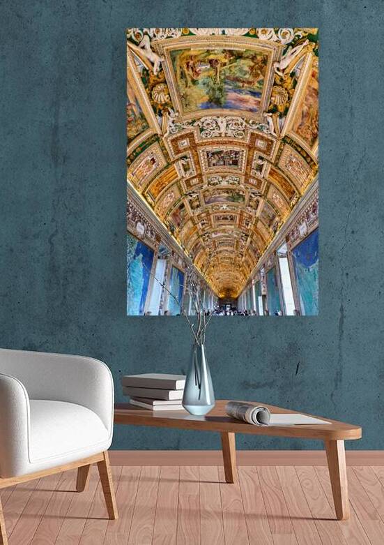 Visitors admire the ceiling of the Gallery of Maps in Vatican Ci by Marco Brivio