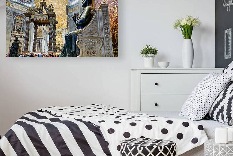 Saint Peters Basilica interior with Saint Peter statue in Rome by Marco Brivio