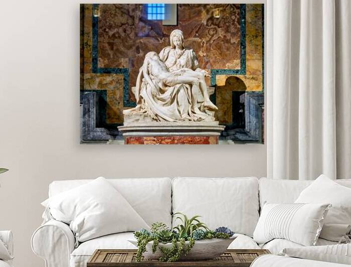 View of saint peters basilica and michelangelos pietà in rome by Marco Brivio