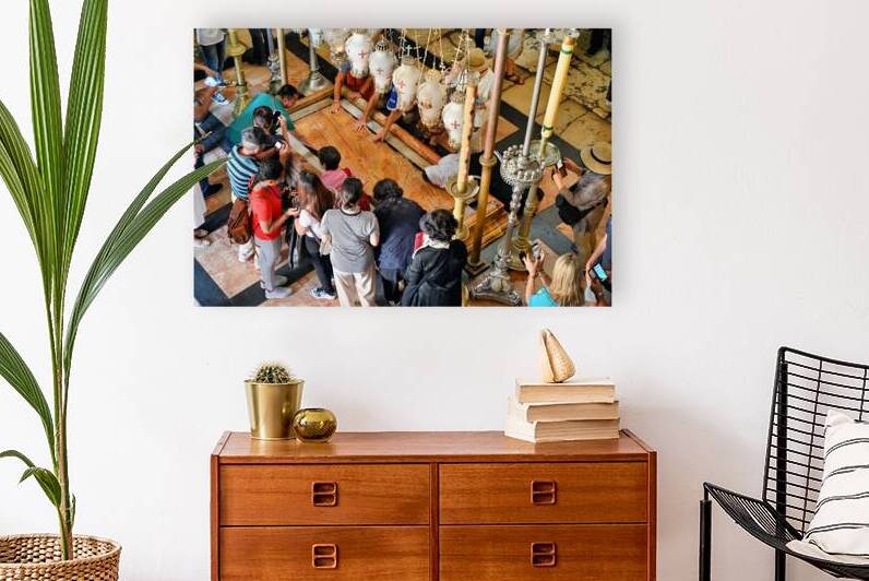 Visitors gather at the church of the Holy Sepulchre in Jerusalem by Marco Brivio