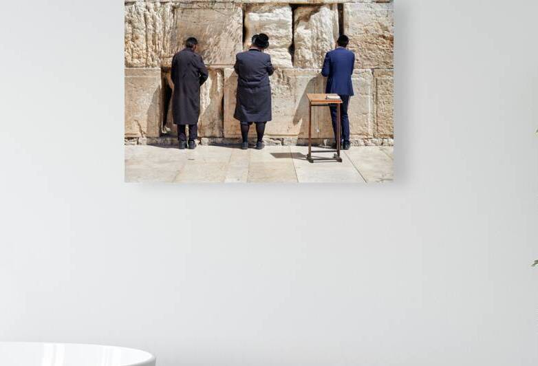 Orthodox Jews praying at the Wailing Wall in Jerusalem by Marco Brivio