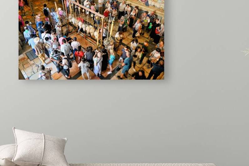 Visitors gather at the church of the Holy Sepulchre in Jerusalem by Marco Brivio