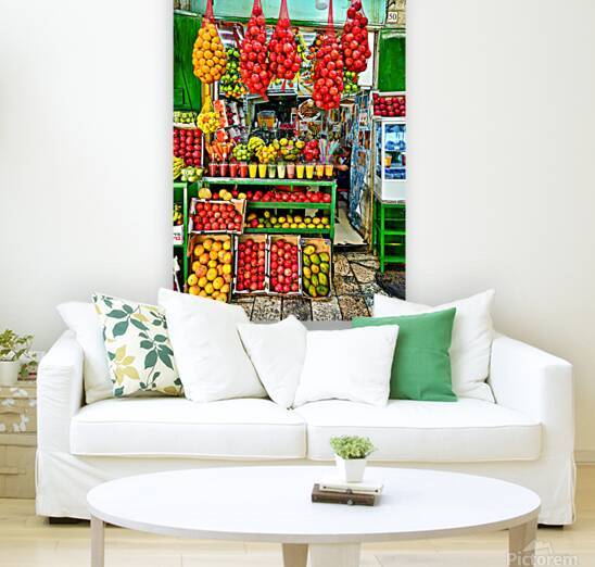 Market in the old city of Jerusalem with fresh fruit and juice by Marco Brivio