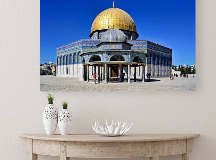 Historical site at Temple Mount with Dome of the Rock in Jerusal by Marco Brivio