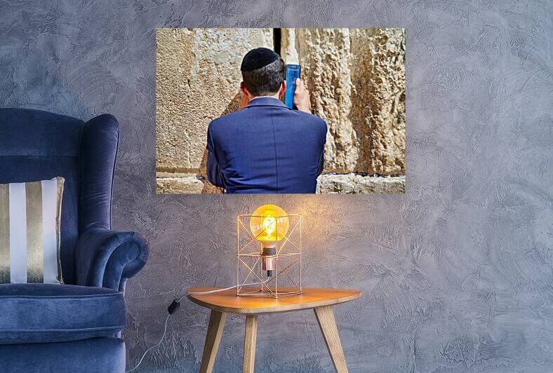 Orthodox Jews praying at the Wailing Wall in Jerusalem by Marco Brivio